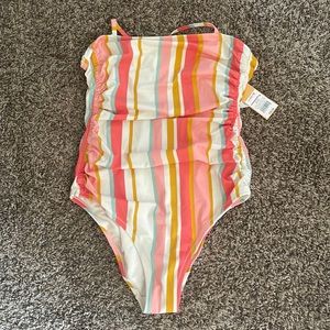 NWT Striped Medium Coverage One Piece | L (12-14)